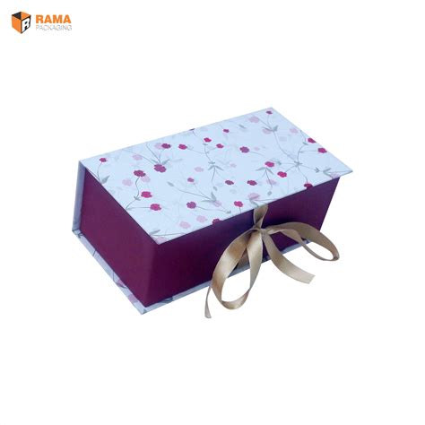 WHITE RIGID HAMPER BOX WITH RIBBION AND FOIL PRINT | ( 8.5" x 4.5" x 3 ...