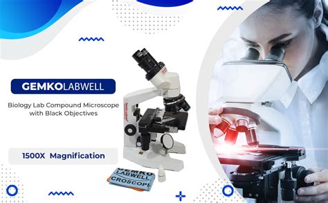 Gemkolabwell Biology Lab Compound Microscope 1500X Magnification with ...