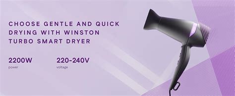 Winston Turbo Smart Hair Dryer 2200W for Men and Women with Diffuser ...