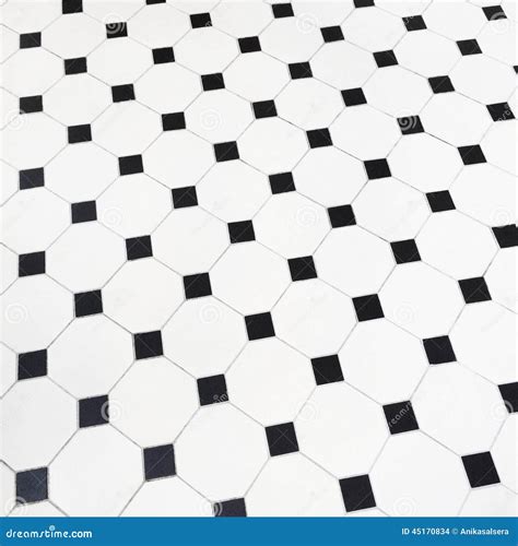 Black and White Ceramic Tiles Floor Stock Photo - Image of floor, retro ...