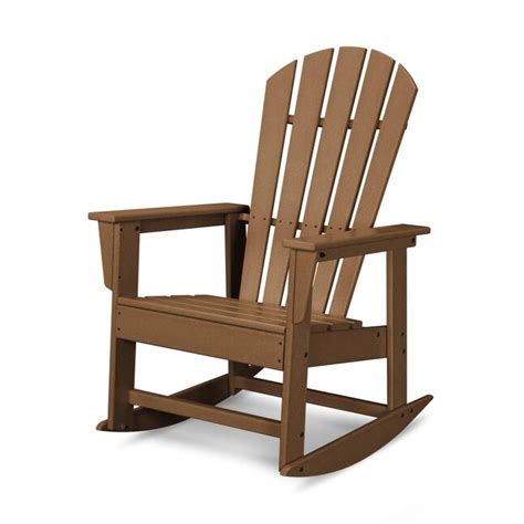 POLYWOOD South Beach Teak Plastic Frame Rocking Chair(s) with Slat Seat ...