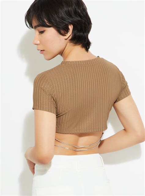 Buy ALAYA F x URB_N Women Striped Crop Top Online at just Rs. 599.0 ...