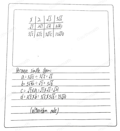 Solved: Calculate the values of a, b, c and d in the multiplication ...