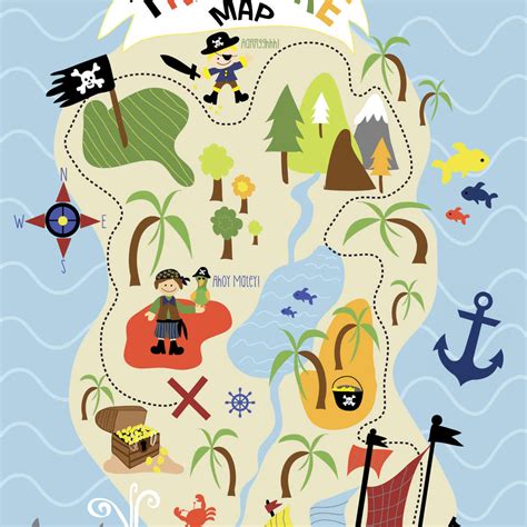 Kids Treasure Map Wall Art | Digital Art | by ERIN CLARK