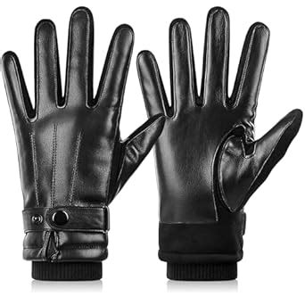 Buy Kalapa Leather Gloves for Men, Winter Warm Cashmere Lined Thermal ...