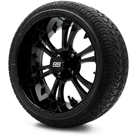 MODZ® 15" Vampire Glossy Black 15x7 - Low Profile Tires and Golf Cart Wheels Combo