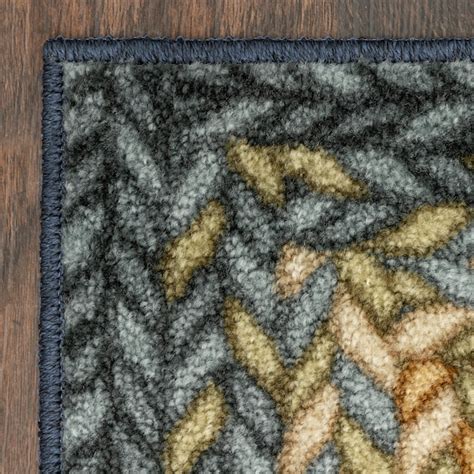 Maples Rugs 2 X 34 (ft) Blue Indoor Machine Washable Throw Rug B5409306 ...