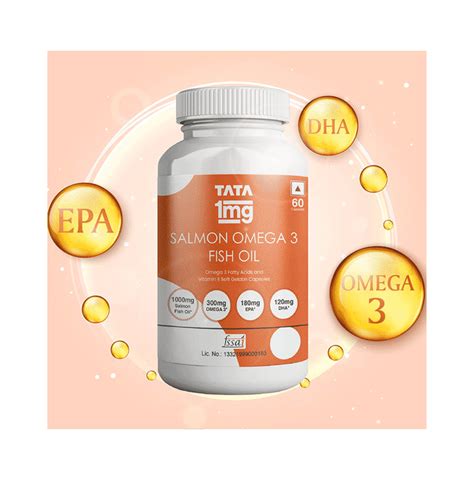 Combo Pack of Tata 1mg Salmon Omega 3 Fish Oil Capsule & Calcium ...