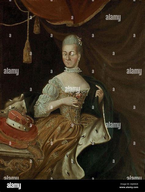 This 18th-century painting, attributed to an unknown artist, portrays Kaiserin Elisabeth ...