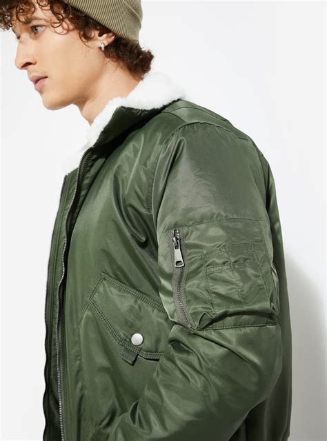 Buy URB_N Men BomberJacket with Sherpa Collar Online at just Rs. 2999.0 ...