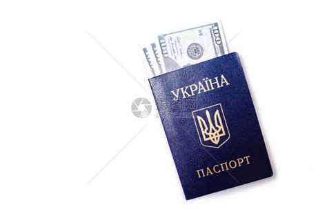 白种背景的乌克兰护照100美元从不同角度在护照中存高清图片下载-正版图片504447847-摄图网