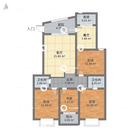 北京市海淀区 海淀南路11号楼4室2厅2卫 138m²-v2户型图 - 小区户型图 -躺平设计家