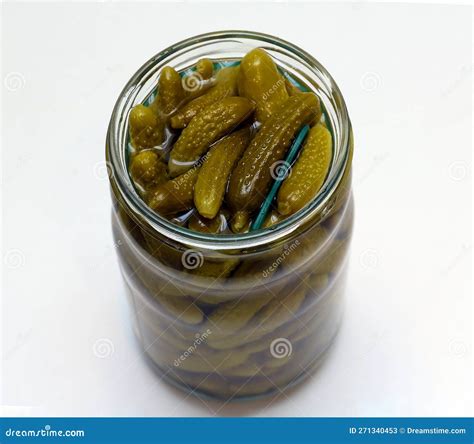 Pickles in Glass Jar on Whuite Background Stock Image - Image of ...
