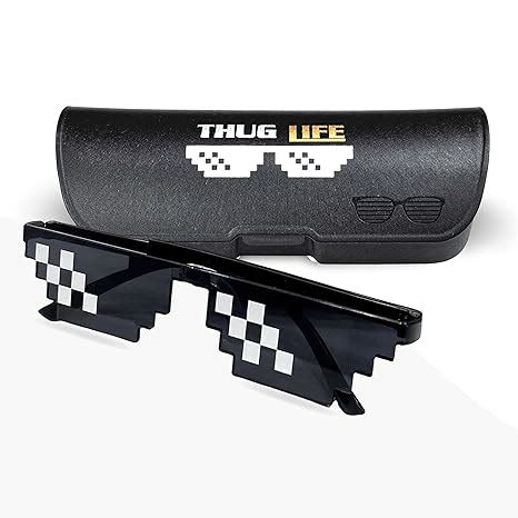 Goelite Thug Life Party Glasses, With Protection Box, Meme Gangster ...