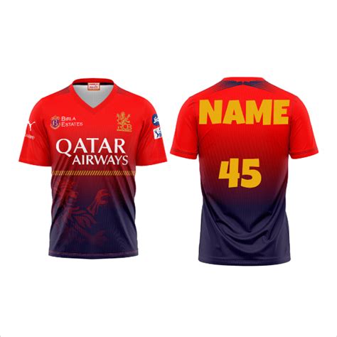 Next Print Customised Ipl Royal Challengers Bengaluru Printed V neck J