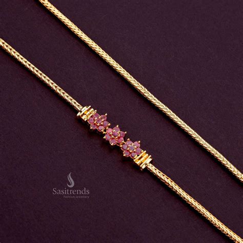 One Gram Micro Gold Plated Guaranteed Mugappu Chains – Sasitrends