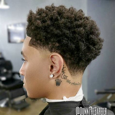 Taper Fade Curly Haircut for Black Men