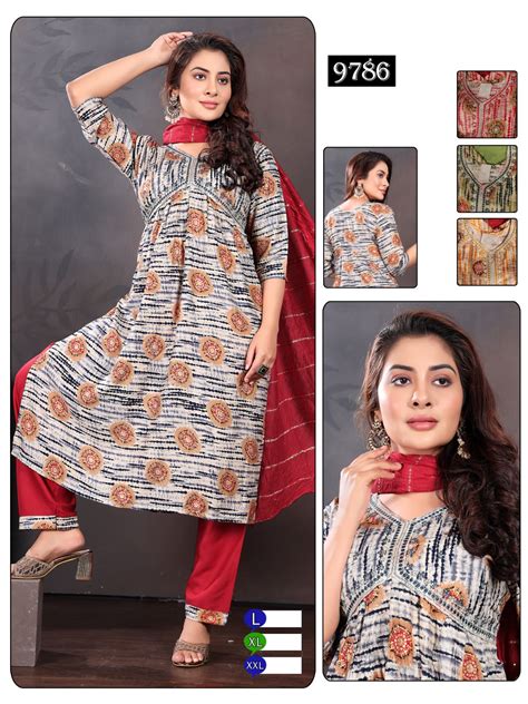 9785-9786 Mmc Reyon Readymade Pant Style Suits Manufacturer India ...