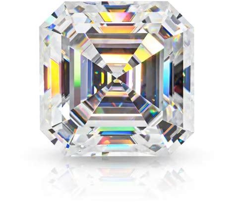 7clouds Asscher Cut GRA Moissanite Diamond Stone Original Certified 2.8 ...