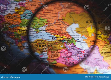 Caucasus Region on Geopolitical Map. Georgia, Azerbaijan, Armenia, Russia Stock Image - Image of ...