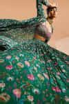 Buy Green Chiffon Beads, Embroidery Sweetheart Neck, Chintz Print ...