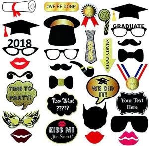 JRWHITE Graduation Photo Booth Props 2018, Glitter College Graduation ...