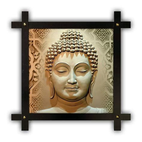Poster N Frames Cross Wooden Frame Hand-Crafted with Photo of Buddha ...