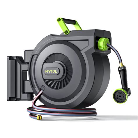 Amazon.com : MYTOL Retractable Garden Hose Reel, 5/8 Inch x 82 ft + 6 ...