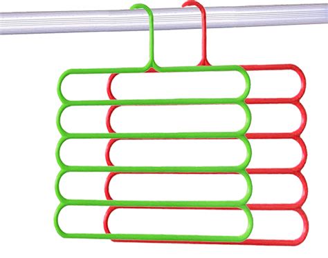 Kuber Industries 2 Pieces Multi-Purpose 5 Layer Pants Clothes Hanger ...