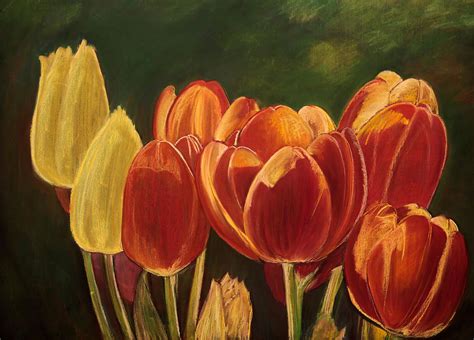 Tulips - Chalk Pastel Painting by Emmy Louvaris | Chalkboard drawings ...
