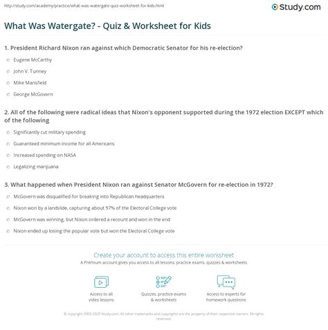 Watergate Primary Source Worksheet Answers