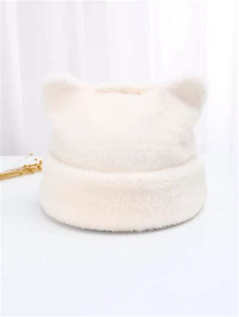 Ear Decor Fuzzy Hat | SHEIN EUR