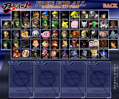Super Smash Bros Brawl Characters