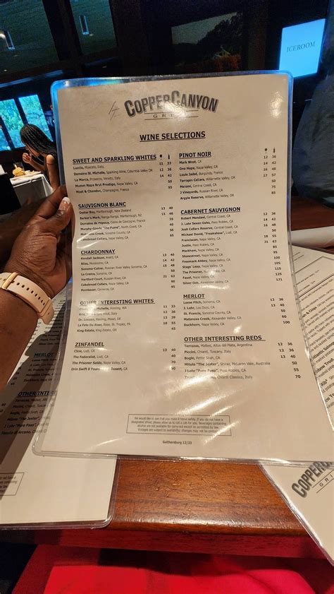 Menu at Copper Canyon Grill pub & bar, Gaithersburg