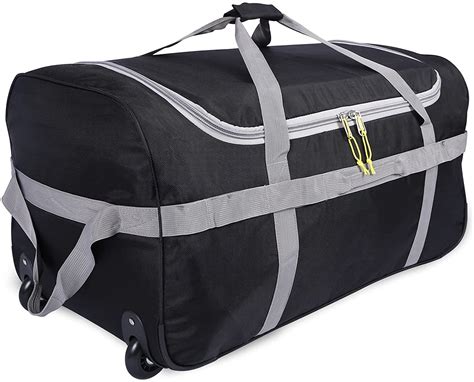 Folding Wheeled Rolling Duffle Bag for Camping Lightweight Travel Large ...