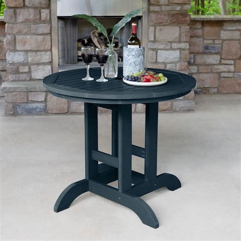 highwood The Adirondack 3 Patio Dining Set Plastic Round Table with 2 ...
