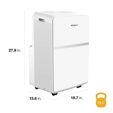 Whirlpool – 350 Sq. Ft 8,000 BTU (DOE) Portable Air Conditioner – White ...