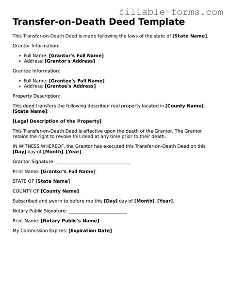 Transfer-on-Death Deed Forms - Printable Template