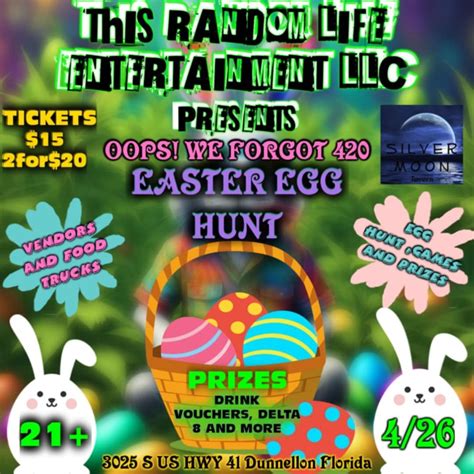 Oops! We forgot 4/20 Adult Easter egg hunt 21+ , Silver Moon Tavern ...
