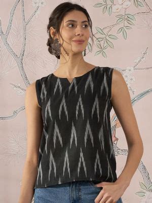 Buy InWeave Black Ikkat Top (S) Online