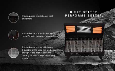 H Hy-tec (Device) Hybb, Traveler Foldable Charcoal Barbeque Grill With ...