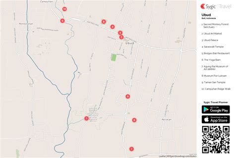 Ubud Printable Tourist Map