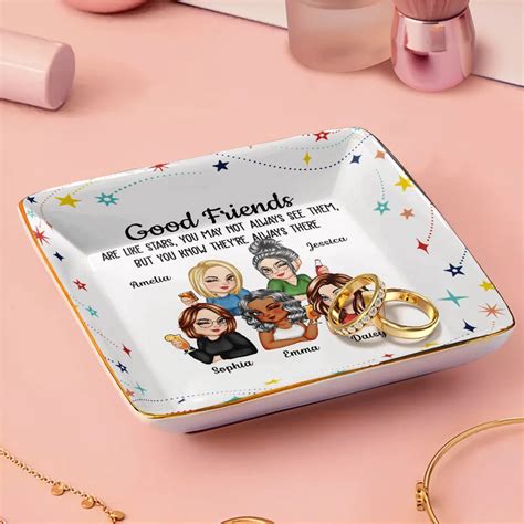 Good Friends Like Stars - Personalized Ring Dish - Wander Prints