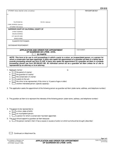 CA CIV-010 Form - Fill Online, Printable, Fillable, Blank - pdfFiller
