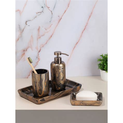 Buy OBSESSIONS Set of 4 Pc Polyresin Bathroom Set, Multi Online