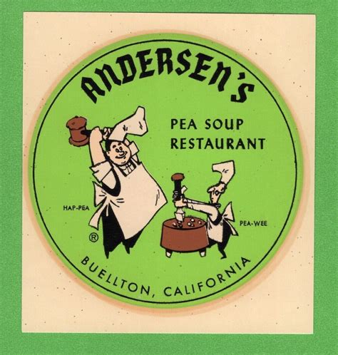 VINTAGE ORIGINAL 1948 "ANDERSEN'S PEA SOUP RESTAURANT" BUELLTON ...