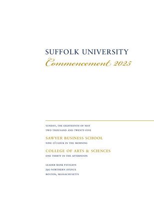 "2025 Suffolk University commencement program, College of Arts & Scienc ...