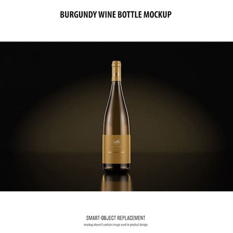 Burgundy wine bottle mockup | Premium PSD