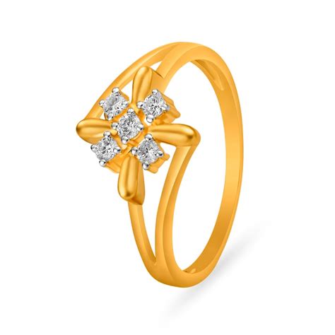 Contemporary Floral Motif Diamond Finger Ring