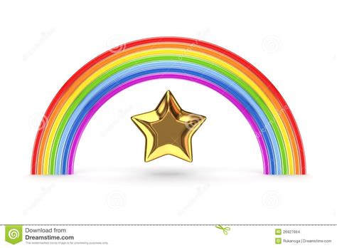 彩虹和金黄星形。 库存例证. 插画 包括有 - 26927664
